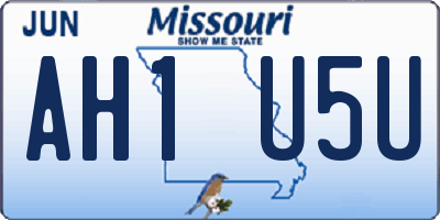 MO license plate AH1U5U