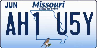 MO license plate AH1U5Y