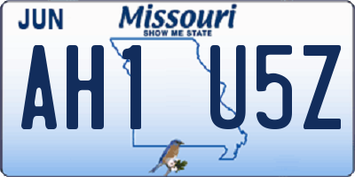 MO license plate AH1U5Z