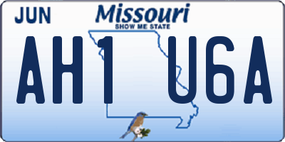 MO license plate AH1U6A