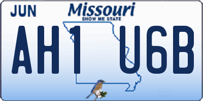 MO license plate AH1U6B