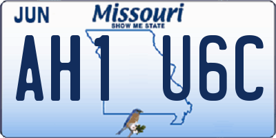 MO license plate AH1U6C