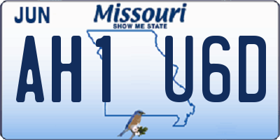 MO license plate AH1U6D