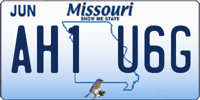 MO license plate AH1U6G