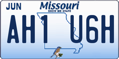 MO license plate AH1U6H