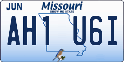 MO license plate AH1U6I