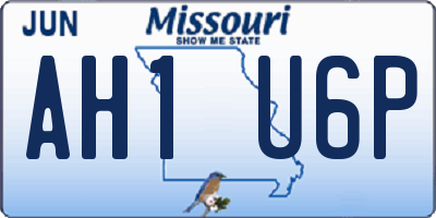 MO license plate AH1U6P