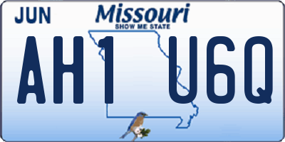 MO license plate AH1U6Q