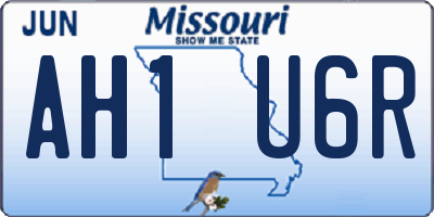 MO license plate AH1U6R