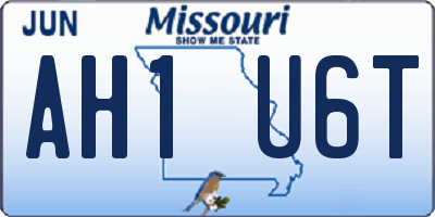 MO license plate AH1U6T