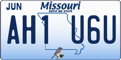 MO license plate AH1U6U