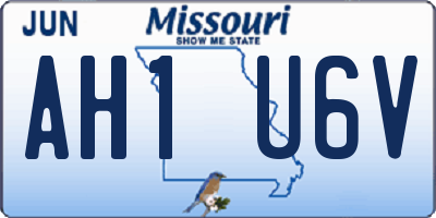 MO license plate AH1U6V