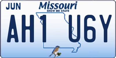 MO license plate AH1U6Y