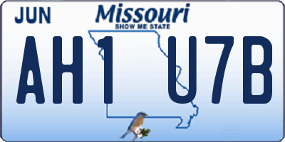 MO license plate AH1U7B