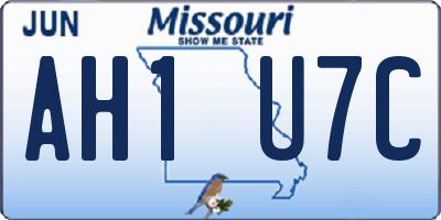 MO license plate AH1U7C