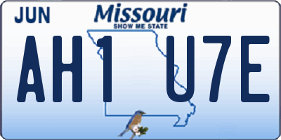 MO license plate AH1U7E