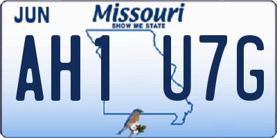 MO license plate AH1U7G