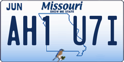 MO license plate AH1U7I