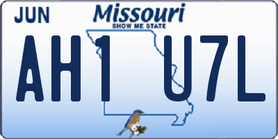 MO license plate AH1U7L