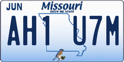 MO license plate AH1U7M