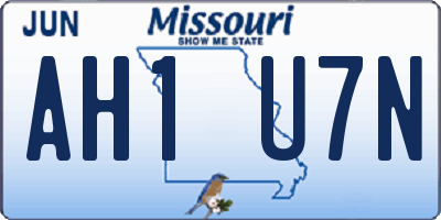 MO license plate AH1U7N