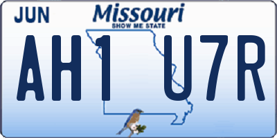 MO license plate AH1U7R