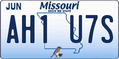 MO license plate AH1U7S