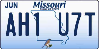 MO license plate AH1U7T