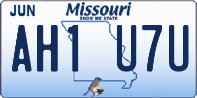 MO license plate AH1U7U