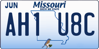 MO license plate AH1U8C