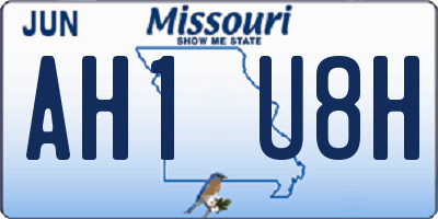 MO license plate AH1U8H