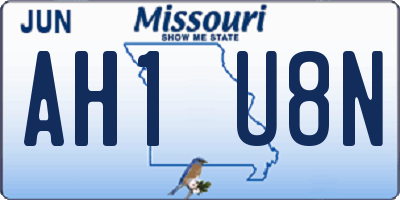 MO license plate AH1U8N