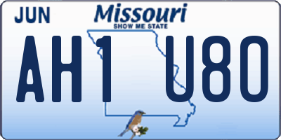 MO license plate AH1U8O