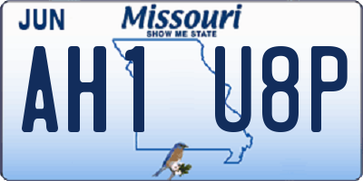 MO license plate AH1U8P