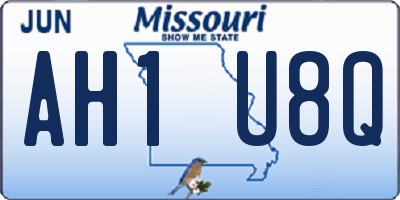 MO license plate AH1U8Q