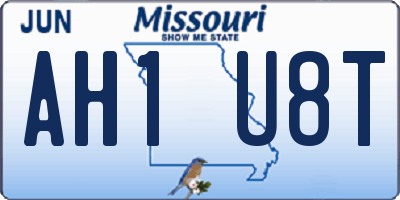 MO license plate AH1U8T