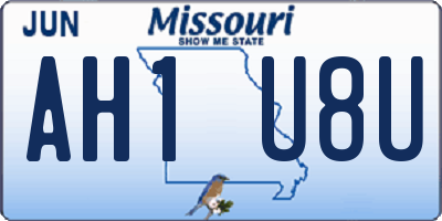 MO license plate AH1U8U