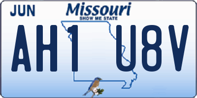 MO license plate AH1U8V