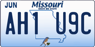 MO license plate AH1U9C