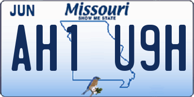 MO license plate AH1U9H