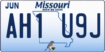 MO license plate AH1U9J