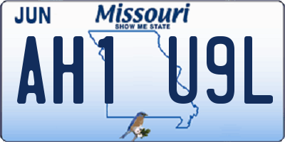 MO license plate AH1U9L