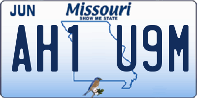 MO license plate AH1U9M