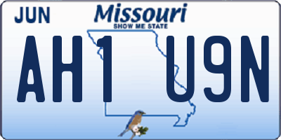 MO license plate AH1U9N