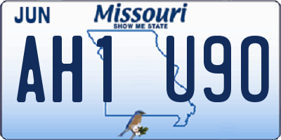 MO license plate AH1U9O