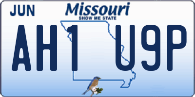 MO license plate AH1U9P