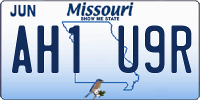 MO license plate AH1U9R