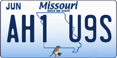 MO license plate AH1U9S