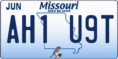 MO license plate AH1U9T