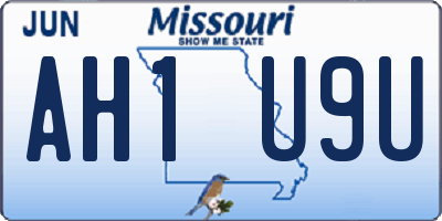 MO license plate AH1U9U